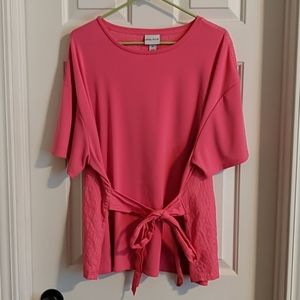 Pink short sleeve blouse